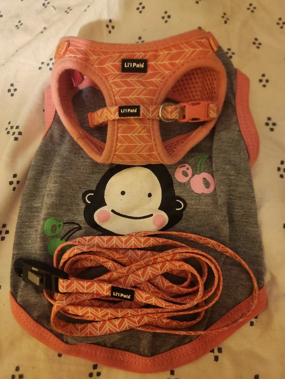 Li'l Pets Pink Tribal Harness Collar and Leash Set
